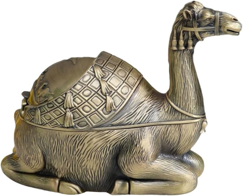 صينية سجائر معدنية قديمة مقاومة للرياح مع غطاء كبيرة للاستخدام الداخلي والخارجي بدون دخان - Image 1